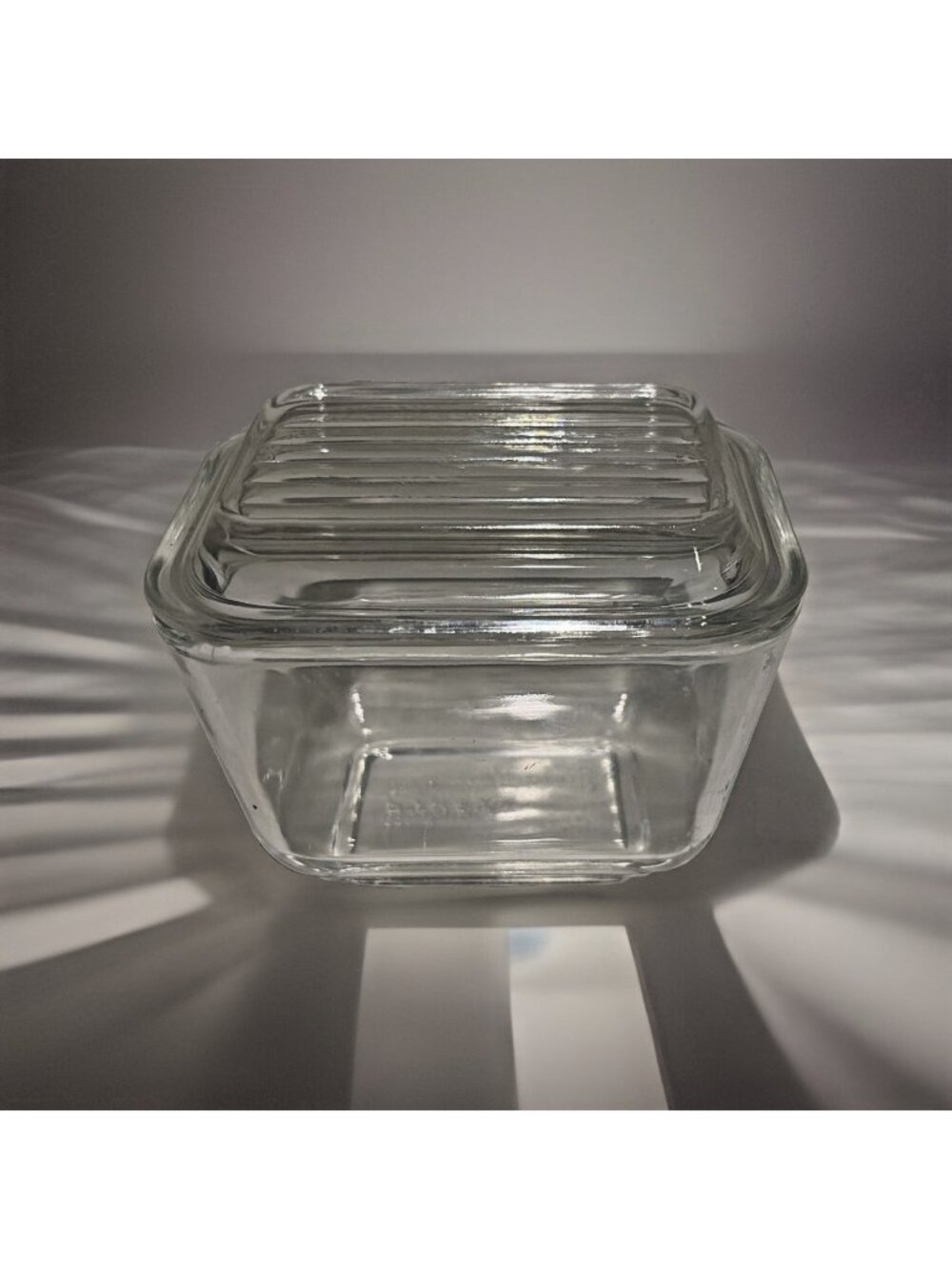 Vintage Small Pyrex Clear Refrigerator Dish With Lid 501-B With Lid 501-C
